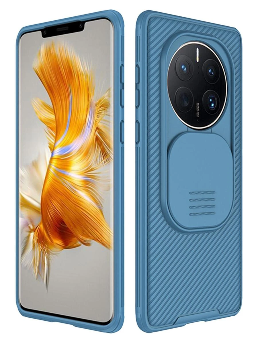 Nillkin 手機殼相容於華為 P60 / P60 Pro / Mate 50 / Mate 50 Pro,高級升級防震手機殼,附滑蓋相機蓋(藍色) - 藍色 - 查看 1