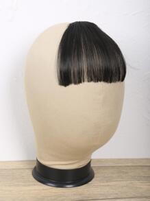 Straight Black-brown 4 Inch Extra Short Synthetic Hairbangs - Black-brown - View 6