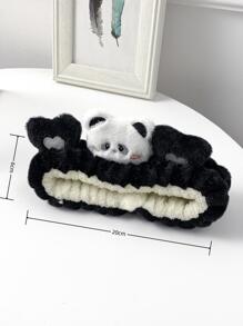 1 Miếng Đầy màu sắc Polyester Chất xơ Ngọc Tai thỏ Dây buộc tóc , Mềm mại Và Thoải mái Đến Mặc , Thiết yếu Đối với Cuộc sống hàng ngày - Đen và trắng - Xem 1