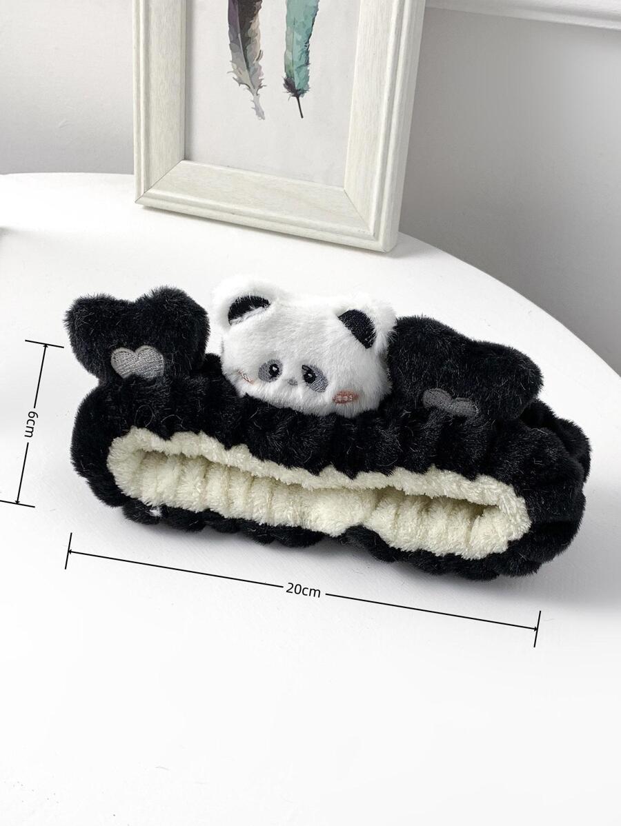 1 Miếng Đầy màu sắc Polyester Chất xơ Ngọc Tai thỏ Dây buộc tóc , Mềm mại Và Thoải mái Đến Mặc , Thiết yếu Đối với Cuộc sống hàng ngày - Đen và trắng - Xem 1
