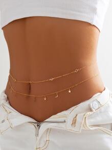 1 szt. Łańcuszek na talię z dekorem księżyca