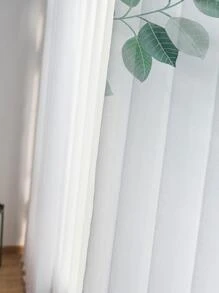 Tenda sottile singolo pannello con motivo foglia - Multicolore - Visualizzare 2