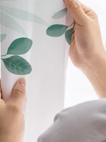 Tenda sottile singolo pannello con motivo foglia - Multicolore - Visualizzare 3