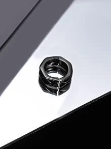 Cuff de oreja minimalista - Negro - Ver 2