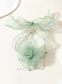 1pc Chiffon 3d Flower Adjustable Length Exquisite Neck Chain