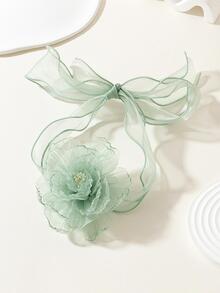 1pc Chiffon 3d Flower Adjustable Length Exquisite Neck Chain