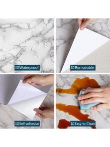 1 Đá Cẩm Thạch Tự Dính Giấy Dán Tường Vinyl Dán Tường Chống Nước Liên Lạc Với Giấy Cho Nhà Bếp Trang Trí Bộ Phim Trang Trí Nhà - Xám - Xem 7