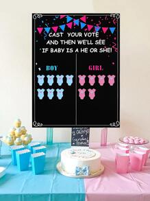 7 piezas/set fiesta de revelación de género póster Pegatinas Set - Multicolor - Ver 1