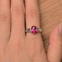 Nhẫn Trang Trí Đá Cubic Zirconia - Đỏ - Xem 3