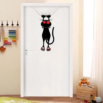卡通貓貓圖案門貼