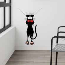 卡通貓貓圖案門貼 - 黑色 - 查看 8