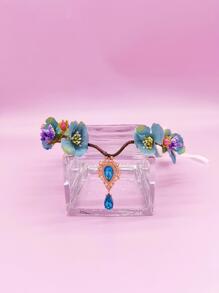 Diadema para disfraz con mariposa & con diseño de flor - Azul - Ver 5