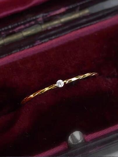 MADEONE 1件極簡風鋯石繞指環 女款 訂婚 婚禮 派對 日常配戴 週年紀念珠寶禮物