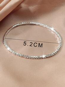 6pcs Women's Ultra-Thin 2mm Crystal Diamond Elastic Bracelets, Transparent White Diamond Silver Color Bracelet, Shiny Cubic Zirconia Embedded, Fashion For Party & Holiday