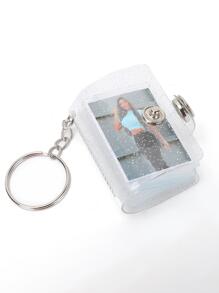 1入組新款迷你相簿鑰匙圈口袋拼接專輯適用於照片1/2英寸 - 無色 - 查看 3