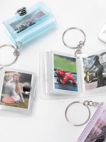 1入組新款迷你相簿鑰匙圈口袋拼接專輯適用於照片1/2英寸 - 無色 - 查看 2