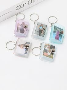1入組新款迷你相簿鑰匙圈口袋拼接專輯適用於照片1/2英寸 - 無色 - 查看 1