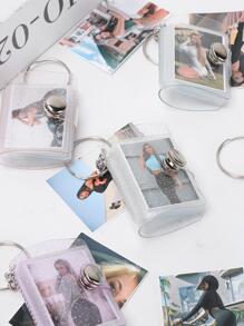 1入組新款迷你相簿鑰匙圈口袋拼接專輯適用於照片1/2英寸 - 無色 - 查看 5