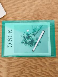 PP彩色A4文件袋,塑膠大容量文件袋,透明夾收納袋 - 綠色 - 查看 1