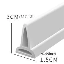 1 件 1 米白色硅胶止水条，用于浴室防水和防潮浴室阻水条、浴室防水条、淋浴房防水条、卫生间地板阻水条、台面自粘条耐用防水密封条 - 1 卷防水阻水条，适用于浴室、淋浴房、卫生间地板 - 易于安装 - 白色 - 查看 3