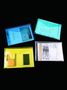 PP彩色A4文件袋,塑膠大容量文件袋,透明夾收納袋 - 綠色 - 查看 2