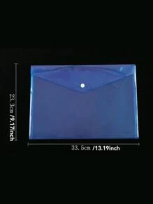 PP彩色A4文件袋,塑膠大容量文件袋,透明夾收納袋 - 綠色 - 查看 3