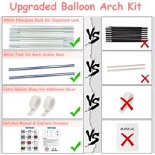 Upgraded Balloon Arch Stand Kit  Balloon Arch Frame with 15 White Rods  Steel Pipes  Balloon Pump and Water Fillable Base  Adjustable Height for Wedding Baby Shower Birthday Party Decoration - Nhiều màu - Xem 2