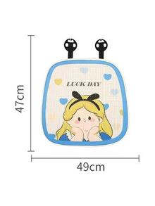 1pc Heart & Letter Graphic Polyester Breathable Car Seat Cushion - Multicolor - View 3