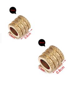 10 chiếc 5/6 MM thép không gỉ bánh răng tròn miếng đệm hạt lớn lỗ rời vòng tay tự làm trang sức làm nguồn cung cấp - Vàng - Xem 7