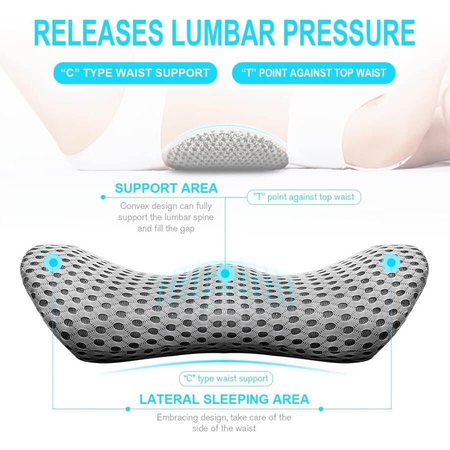 Relieve Low Back Pain Instantly With Memory Foam Lumbar Pillow