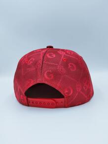 Men Letter Decor Hip Hop Cap - Burgundy - View 4