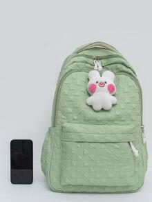 Chicas Mochila funcional con dibujos animados conejo colgante - Verde - Ver 4