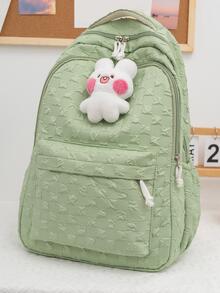 Chicas Mochila funcional con dibujos animados conejo colgante - Verde - Ver 3