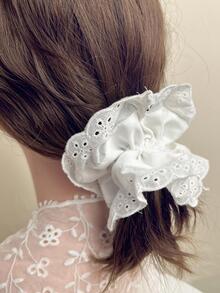 Eyelet Embroidered Scrunchie