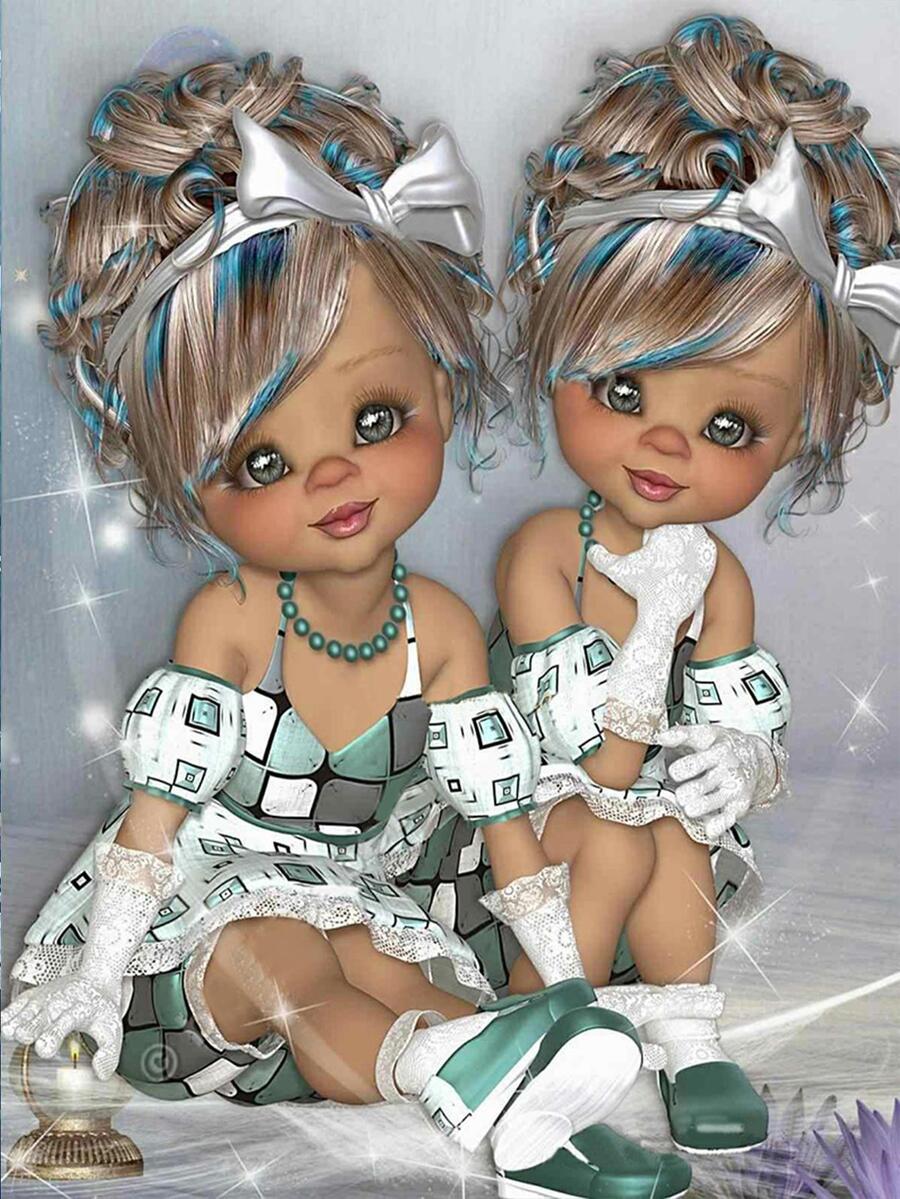 Hình hoạt hình Đồ họa Phụ kiện tranh đính đá DIY - Nhiều màu - Xem 1