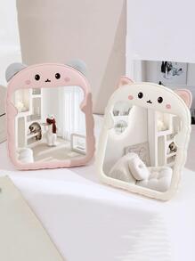 1入組卡通設計鏡子設計化妝鏡 - 白色 - 查看 5