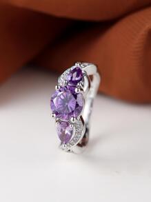 Một chiếc nhẫn hình quả lê màu tím tuyệt đẹp phù hợp để đeo hàng ngày cho phụ nữ - Màu tím - Xem 1