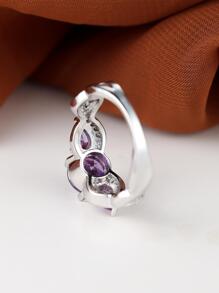 Một chiếc nhẫn hình quả lê màu tím tuyệt đẹp phù hợp để đeo hàng ngày cho phụ nữ - Màu tím - Xem 3