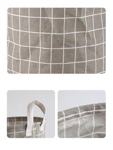 wuyun 1 件圆形网格脏衣篮，防水储物篮，布艺洗衣篮，储物桶，适用于浴室、卧室等。 - 灰色 - 查看 4