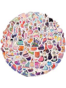 100入組創意卡通魔術裝飾塗鴉貼紙適用於吉他筆記本行李防水貼花 - 彩色 - 查看 6