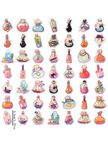 100入組創意卡通魔術裝飾塗鴉貼紙適用於吉他筆記本行李防水貼花 - 彩色 - 查看 5