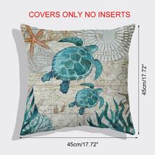 Sea Turtle Print Cushion Cover Without Filler - Multicolor - View 6