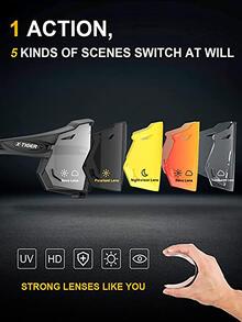 1 副偏光眼镜运动男式女式眼镜公路多色骑行眼镜和 5 片镜片