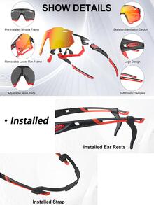 1 副偏光眼镜运动男式女式眼镜公路多色骑行眼镜和 5 片镜片