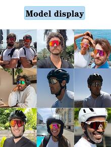 1 副偏光眼镜运动男式女式眼镜公路多色骑行眼镜和 5 片镜片