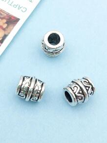 20入組復古古董銀顏色合金珠子吊墜大洞隔片珠子DIY吊墜適用於手環項鍊吊墜配件 - 銀色 - 查看 5