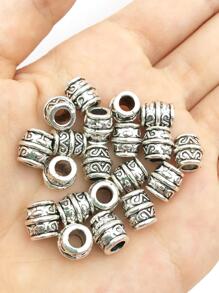 20入組復古古董銀顏色合金珠子吊墜大洞隔片珠子DIY吊墜適用於手環項鍊吊墜配件 - 銀色 - 查看 6