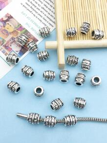 20入組復古古董銀顏色合金珠子吊墜大洞隔片珠子DIY吊墜適用於手環項鍊吊墜配件 - 銀色 - 查看 3