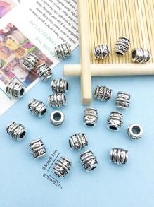 20入組復古古董銀顏色合金珠子吊墜大洞隔片珠子DIY吊墜適用於手環項鍊吊墜配件 - 銀色 - 查看 2