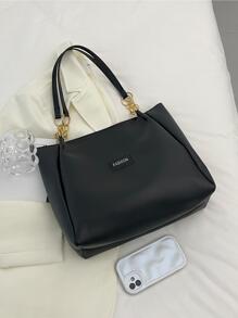 链条装饰手提单肩包，适合女士书包，返校背包，大容量，便携，商务休闲，适合少女、女大学生、新人及白领人士，非常适合返校、大学、开学第一天、中学、高中、工作、商务、通勤